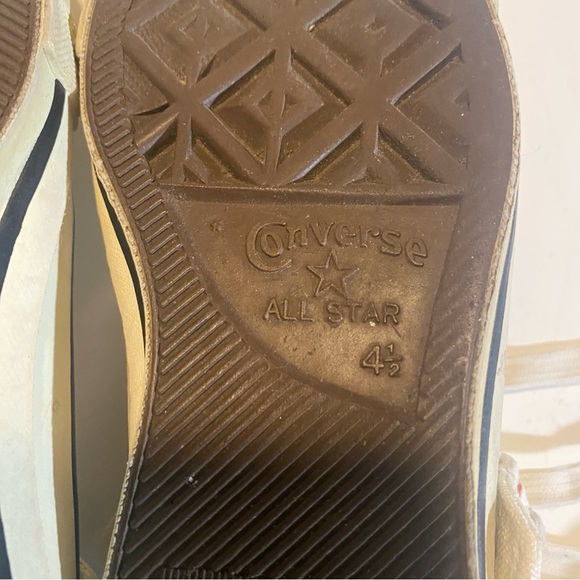 Chuck Taylor Converse Vintage Fold Over Striped Sneakers in SZ 4 1/2 See pics - Picture 7 of 10